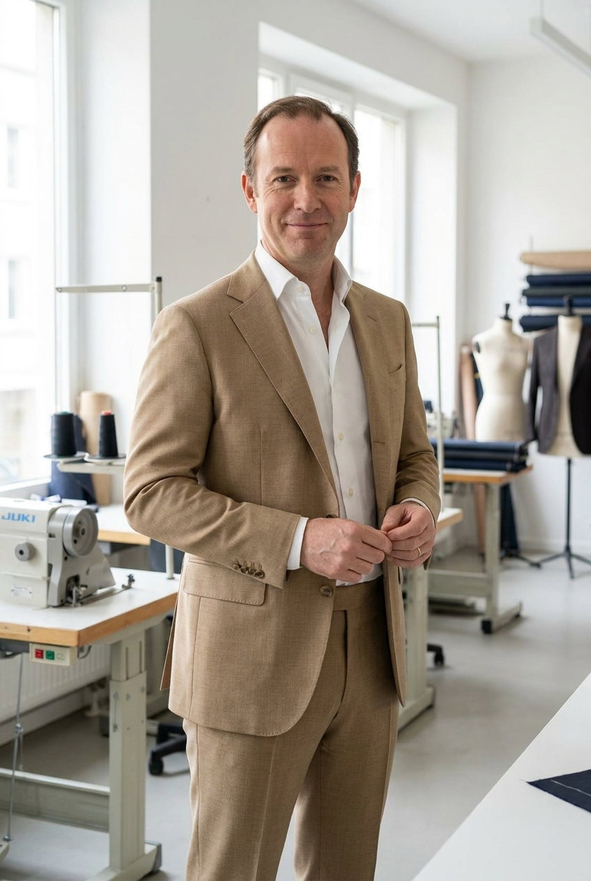 Anzug – PERMANENT HERITAGE, Dieser elegante Stoff aus 100% Wolle zeichnet sich durch eine glatte Oberfläche und eine mittlere Farbintensität aus. Ideal für Business-Anzüge und zeitlose Mode.