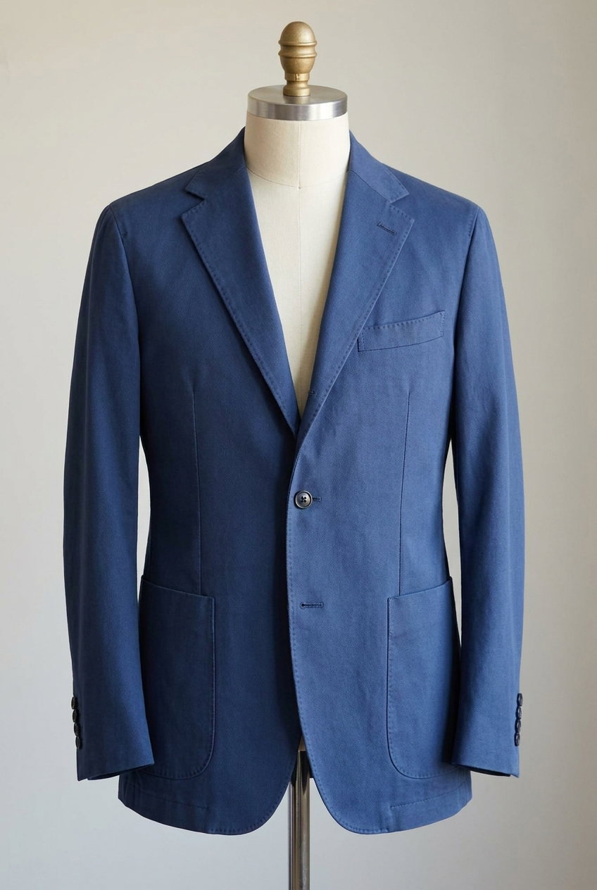 Sakko Casual – COTTON CLASSICS, Blue Solid