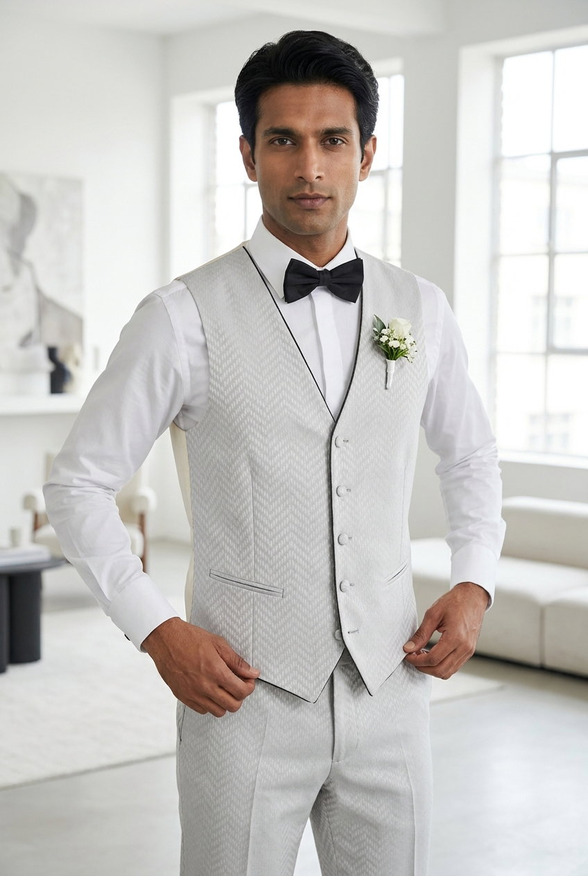 Anzug – PERMANENT WED & PARTY, Dieser elegante Fischgratstoff aus 100% Polyester besticht durch seine zeitlose Optik und leichten Tragekomfort. Ideal für festliche Anlässe und gehobene Casual-Outfits.