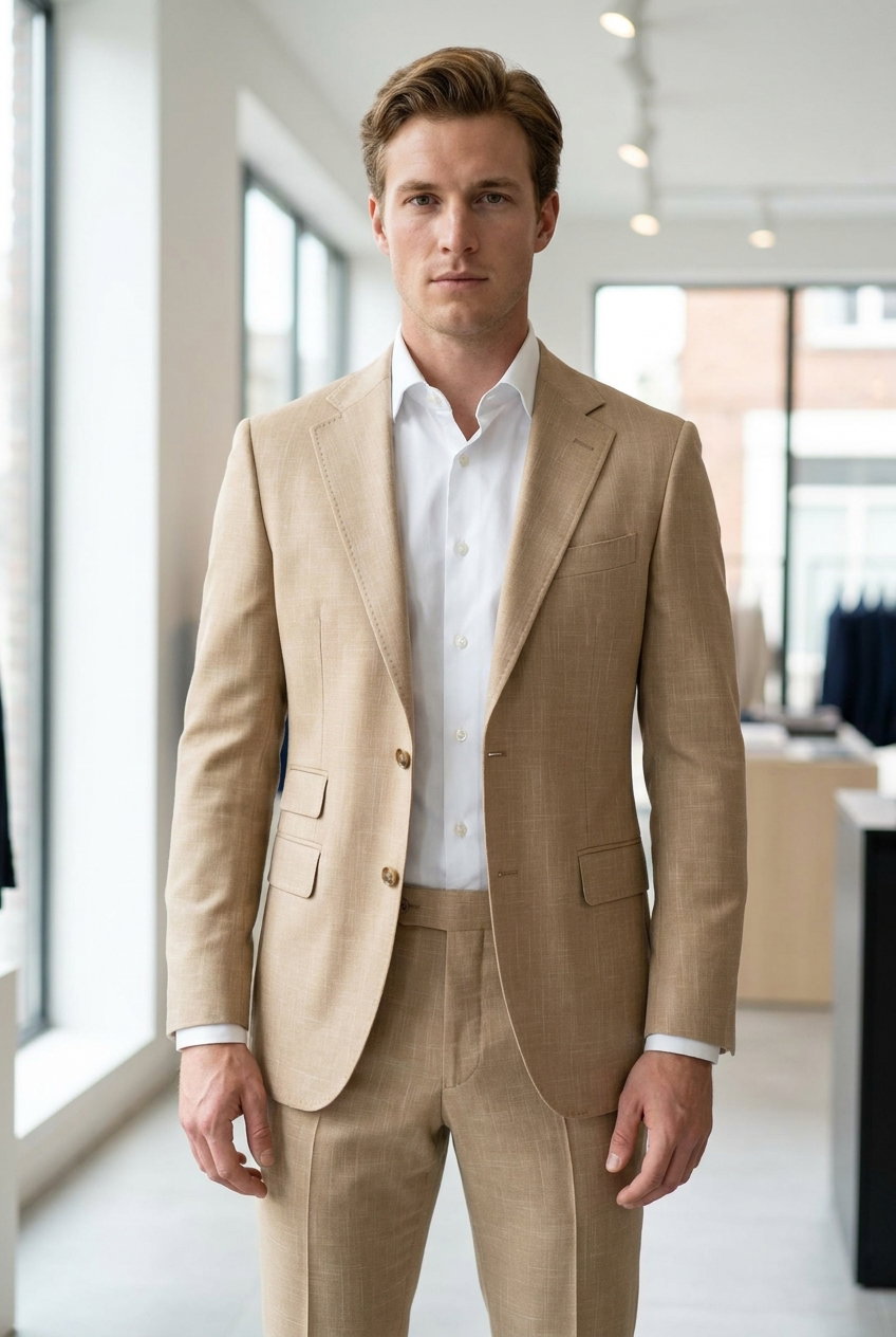 Anzug – Cool Bamboo, Der leichte Bambusstoff eignet sich hervorragend für moderne Anzüge und Jacken. Seine atmungsaktiven Eigenschaften und die antibakterielle Wirkung sorgen für zusätzlichen Komfort.
